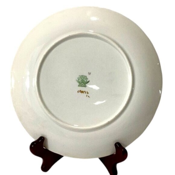 Vintage Collectible Plate Tuscan Fine English Bone China 8" Diam. Purple Dahlias - Picture 2 of 4